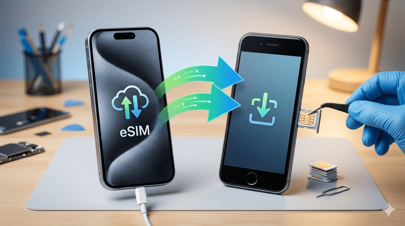 Cómo pasar datos de un iPhone con eSIM a uno con SIM física