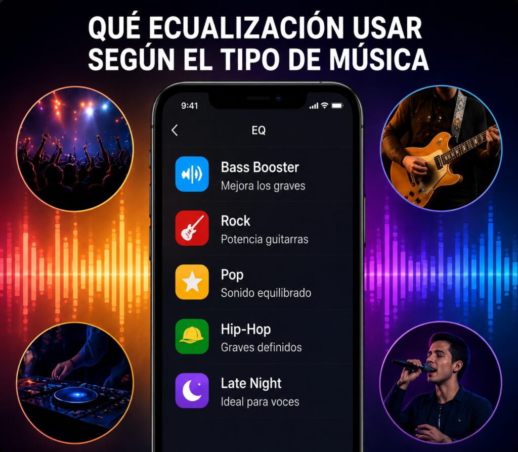 Ecualizaciones del iPhone para distintos tipos de música